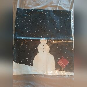 Silk Snowman Print Scarf
